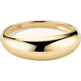 Mejuri 14K Yellow Gold Thin Dome Statement Ring