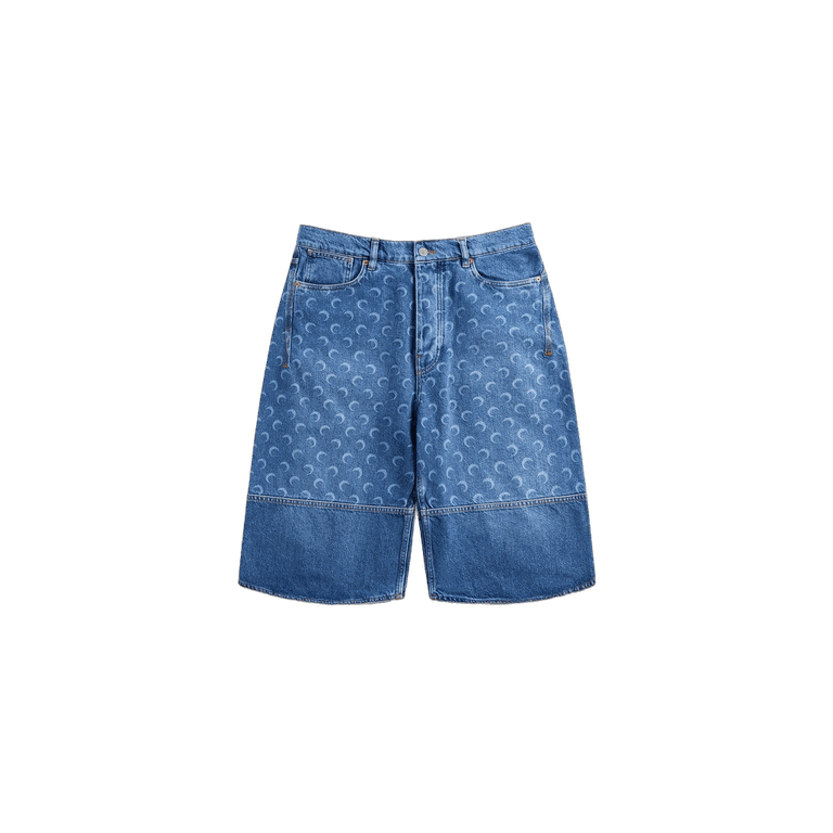Marine Serre Denim Bermuda - Light Blue