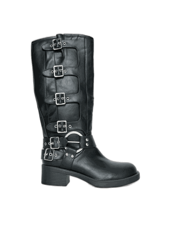 Lemonade Buckle Down Boots Black