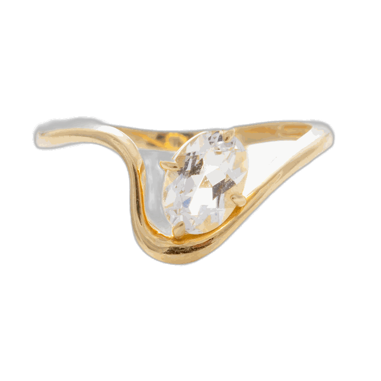 Family Gold Solid Gold Floating Gem Ring