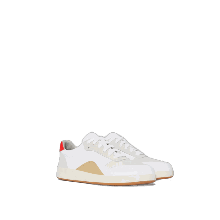 Everlane The ReLeather® Court Sneaker | Off White / Black