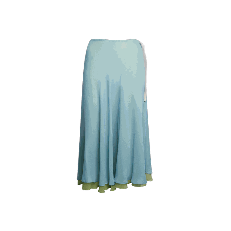 Tae Park Flowy Chiffon Skirt - Sky Blue / Matcha
