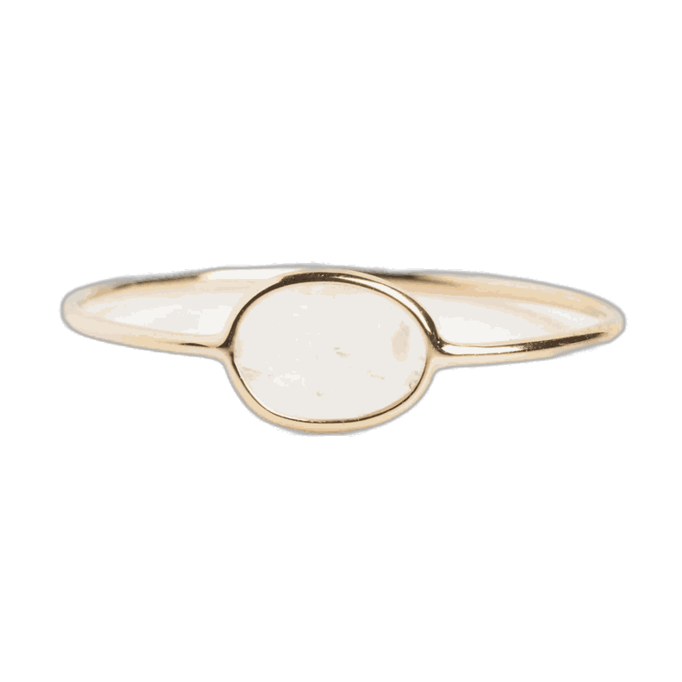 Family Gold Solid Gold Horizon Moonstone Ring