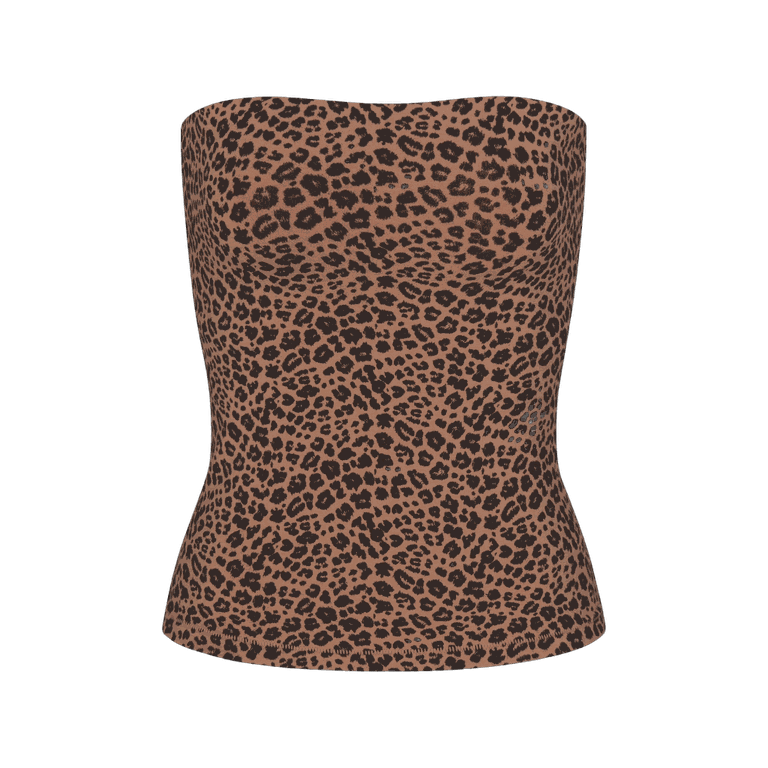 COTTON JERSEY TUBE TOP | SIENNA NATURAL LEOPARD