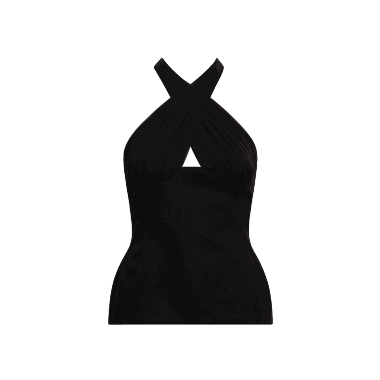 Tae Park Sculpted Halter Top - Black