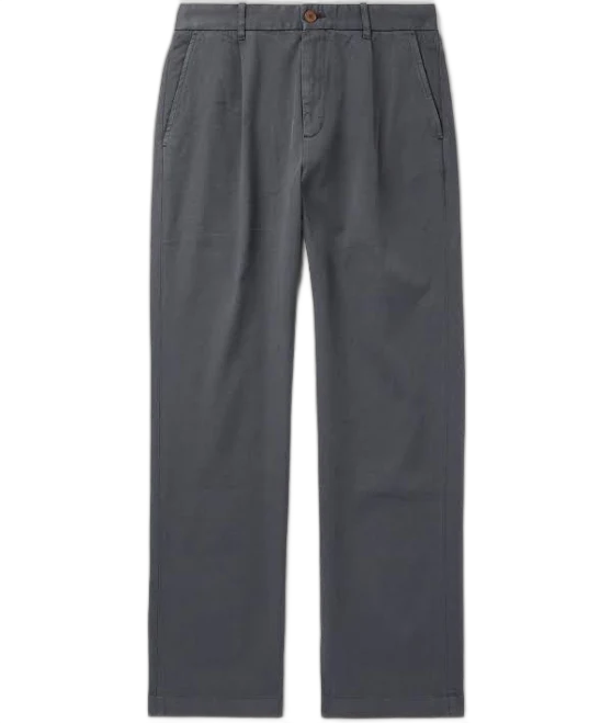 MR PORTER Mr P. Edward Men's Straight-Leg Pleated Cotton-Blend Trousers