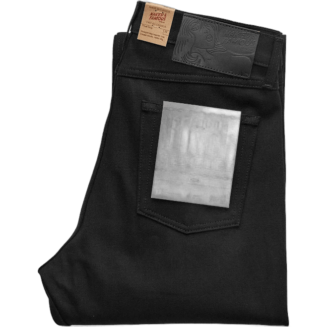 Blue Owl Naked & Famous "Solid Black" 13oz Selvedge Denim