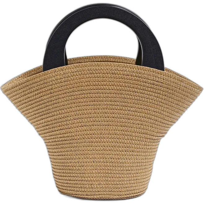 Chicwish Woven Straw Bucket Hat Beach Bag