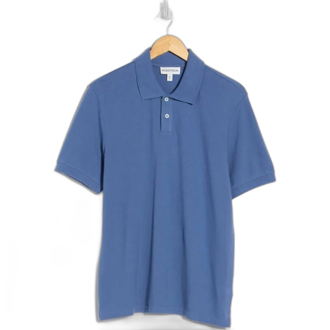Nordstrom Rack Nordstrom Cotton Blend Piqué Knit Polo in Blue Bijou at Nordstrom Rack, Size Xx-Large