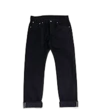 Dant IH-666S-142bb - 14oz Selvedge Denim Slim Straight Cut Jeans - Black/Black