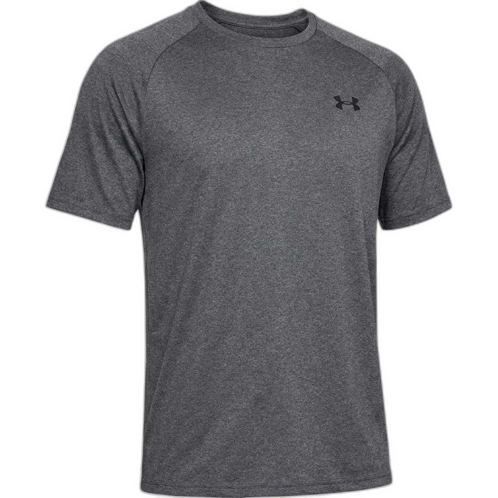 Academy Sports + Outdoors Under Armour Men's UA Tech T-Shirt Carbon Heather/Black - Men's Athletic Performance Tops at Academy Sports