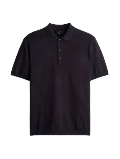 H&M Men's Regular Fit Fine-knit Polo Shirt