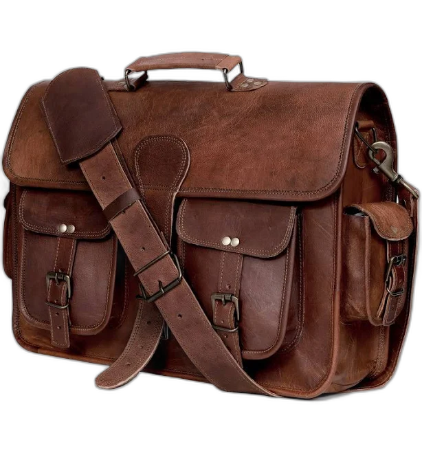 Denver Leather Craft Unisex Leather Laptop Messenger Bag â€“ Classic Style, Modern Utility - Best Seller