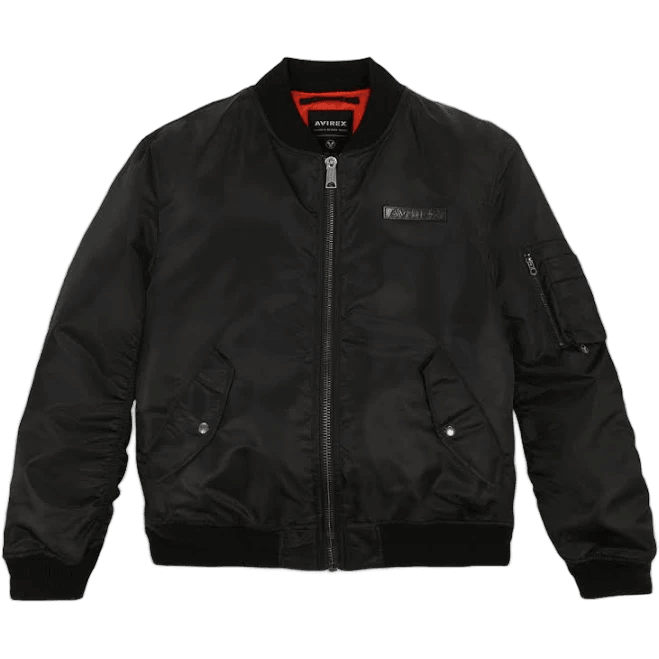 Avirex Men's MA-1 Nylon Bomber Jacket Black