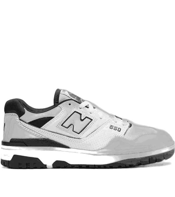 New Balance Men's BB550 in White/Black Leather