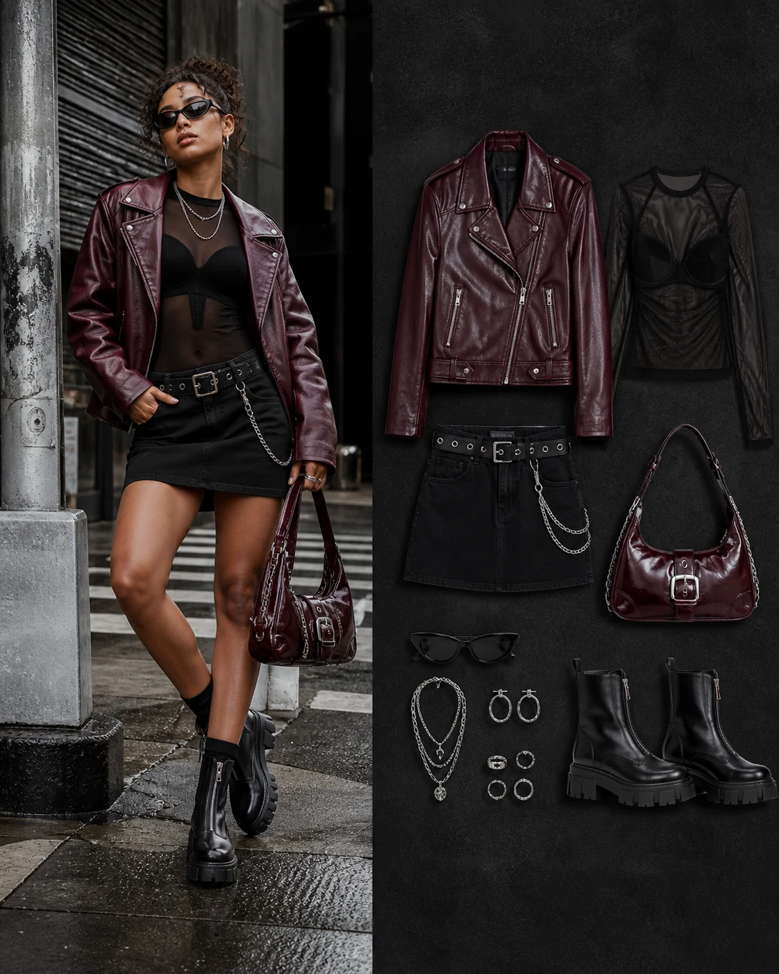 Edgy gallery night editorial outfit preview
