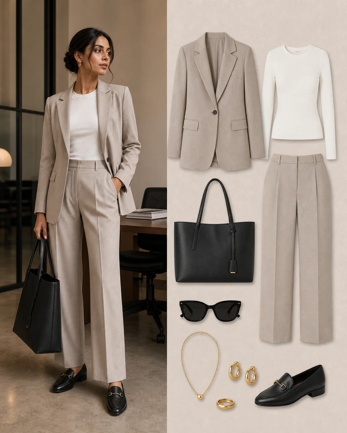 Refined office editorial outfit preview