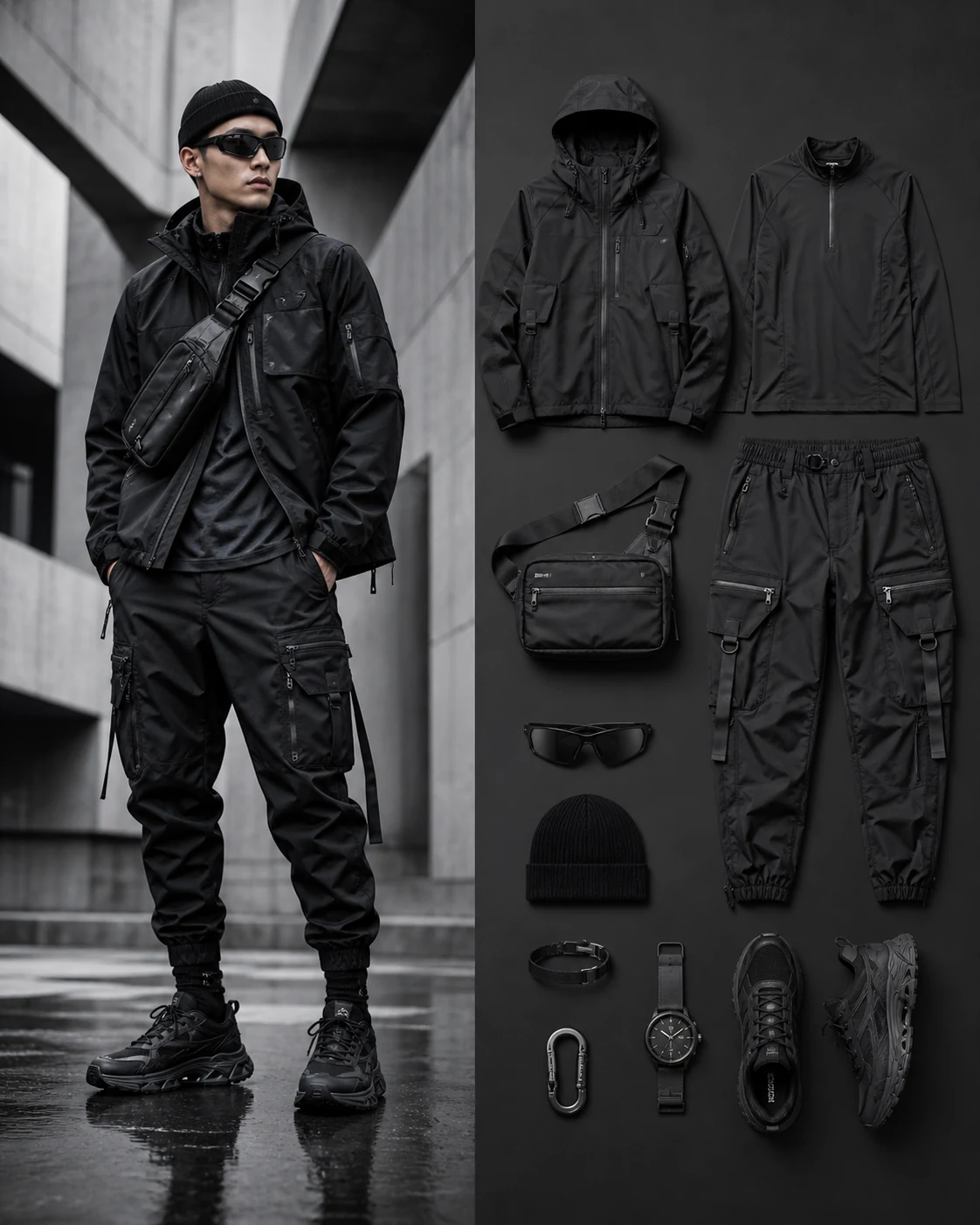 Workwear after dark editorial outfit preview